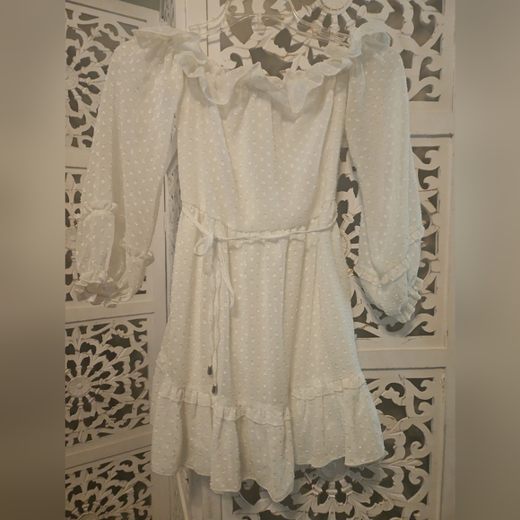 Polly White Ruffle Dress - Picture 4 of 6